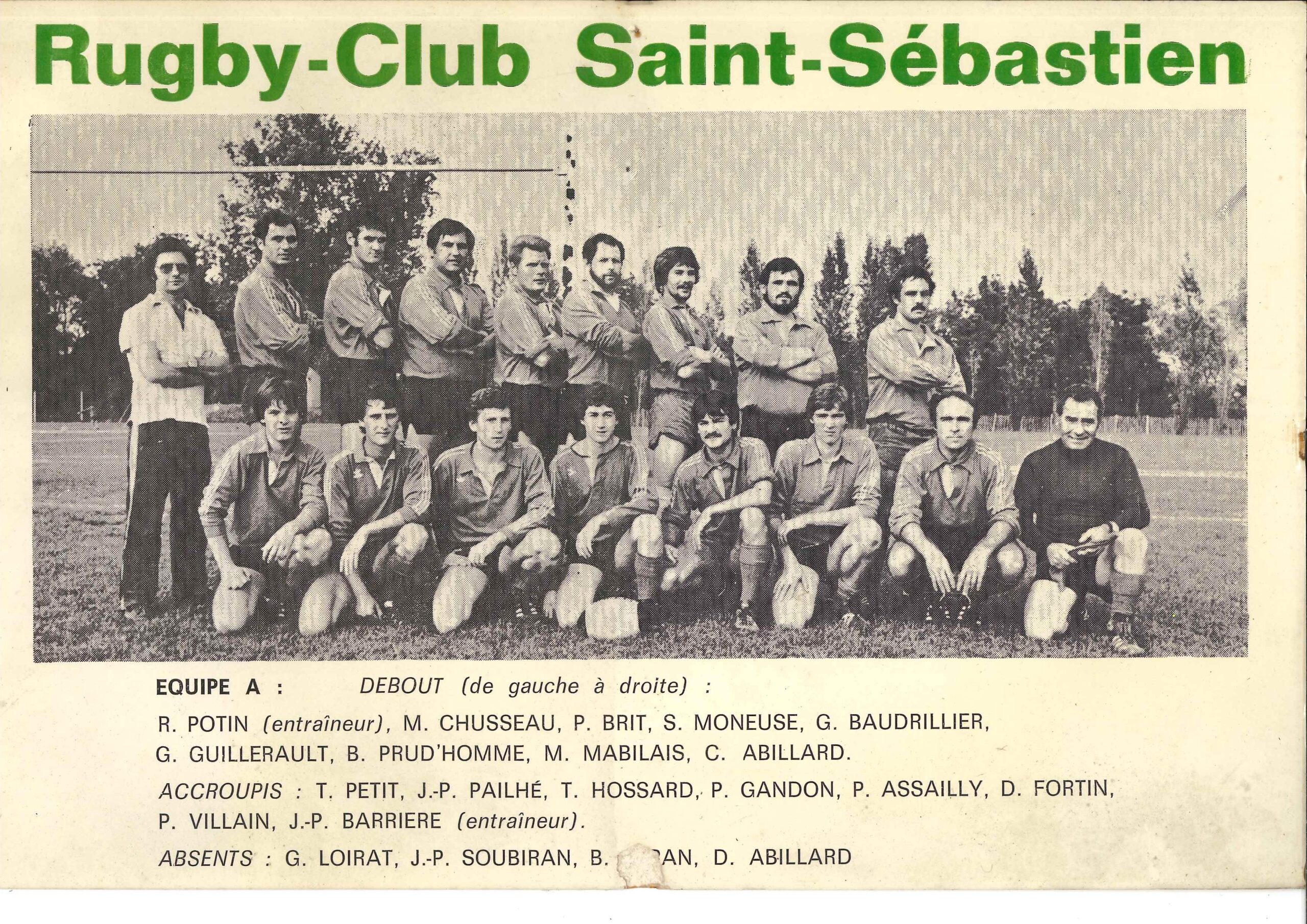 Maillot De Rugby Vintage Decoux Saint Sebastien Basse Goulaine - Homme Taille M - France